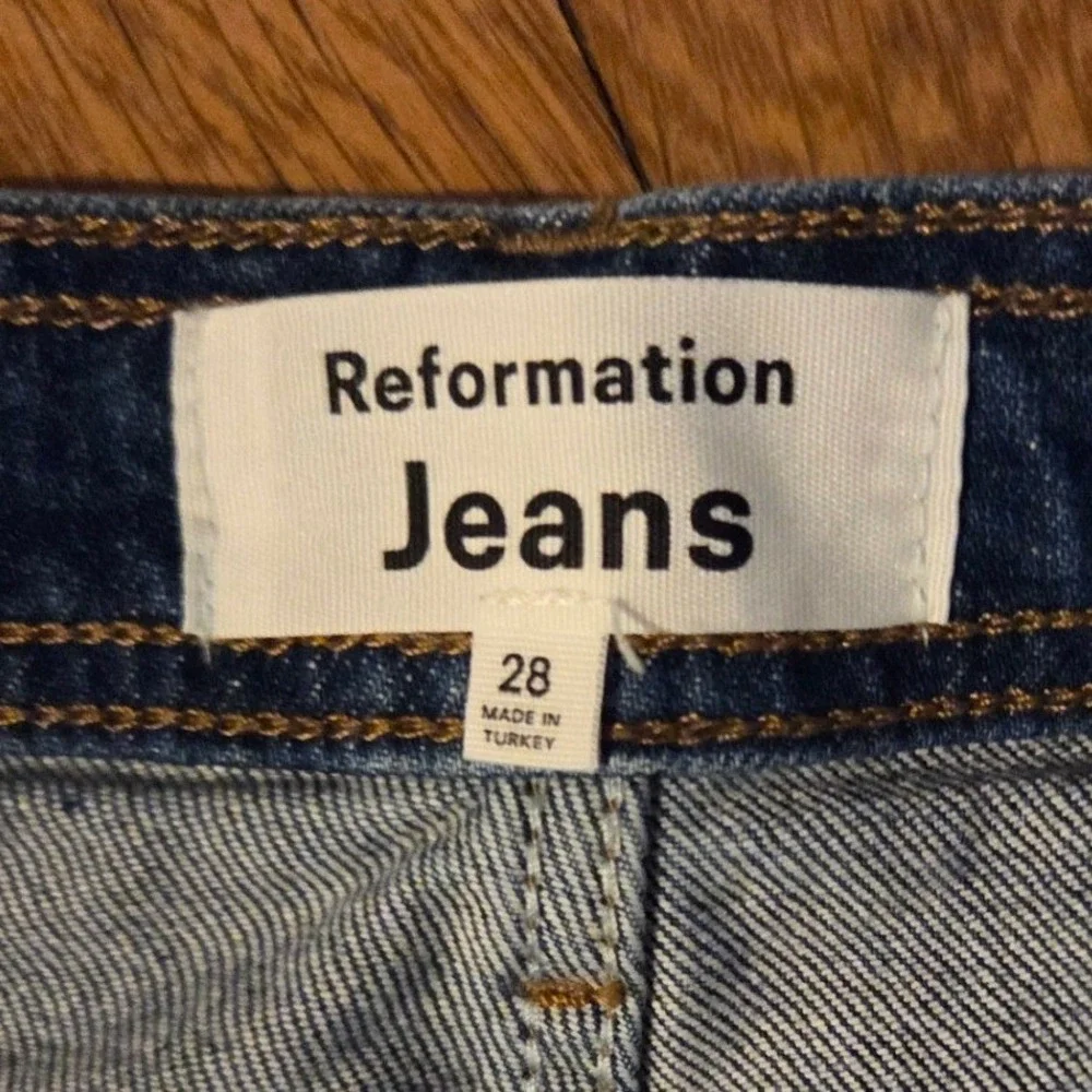 Reformation "Amelie" Jeans High Rise Wide Leg Belted Cotton Salinas Wash Sz 28 - Picture 6 of 14